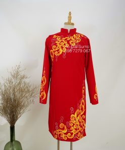 Áo Dài Cách Tân Nam Hoạ Tiết