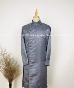 Áo Dài Cách Tân Nam Gấm Ghi