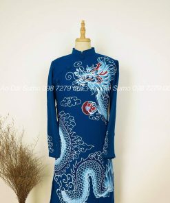 Áo Dài Cách Tân Nam Vẽ Tay Rồng