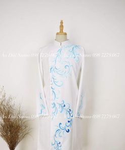 Áo Dài Cách Tân Nam Trắng Đơn Giản