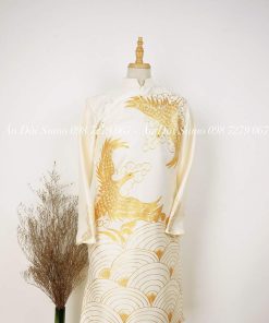 Áo Dài Cách Tân Nam Vẽ Tay Kem