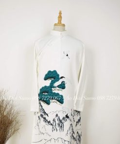 Áo Dài Cách Tân Nam Hoạ Tiết