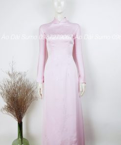 Áo dài truyền thống HỒNG PASTEL 4D kèm quần.