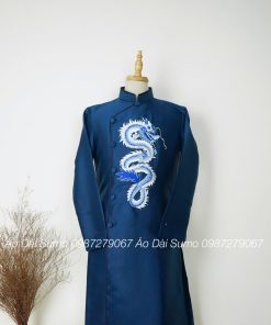 Áo Dài Cách Tân Nam THÊU RỒNG CAO CẤP