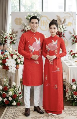 Áo dài đỏ cô dâu